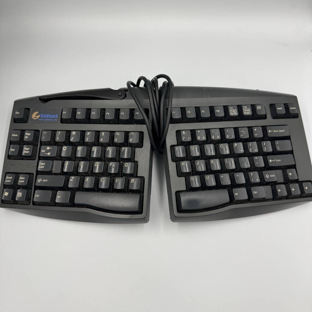 Goldtouch KFK-E87YB Ergonomic Adjustable USB Computer Keyboard Black Gray